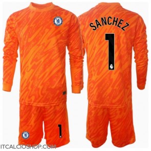 Chelsea Robert Sanchez #1 Portiere Prima Maglia Bambino 2024-25 Manica Lunga (+ Pantaloni corti)
